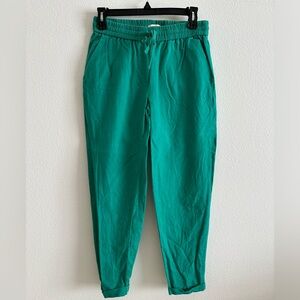 J Crew Linen Pants, Green, Size 0